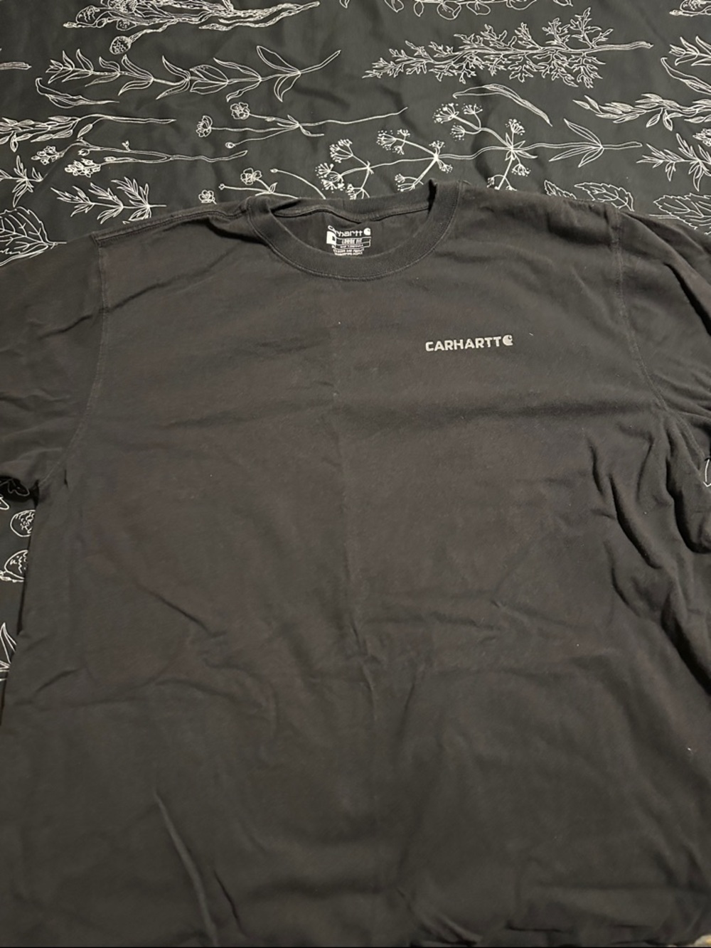 Carhartt Black Short-Sleeve Tee with Small White Logo